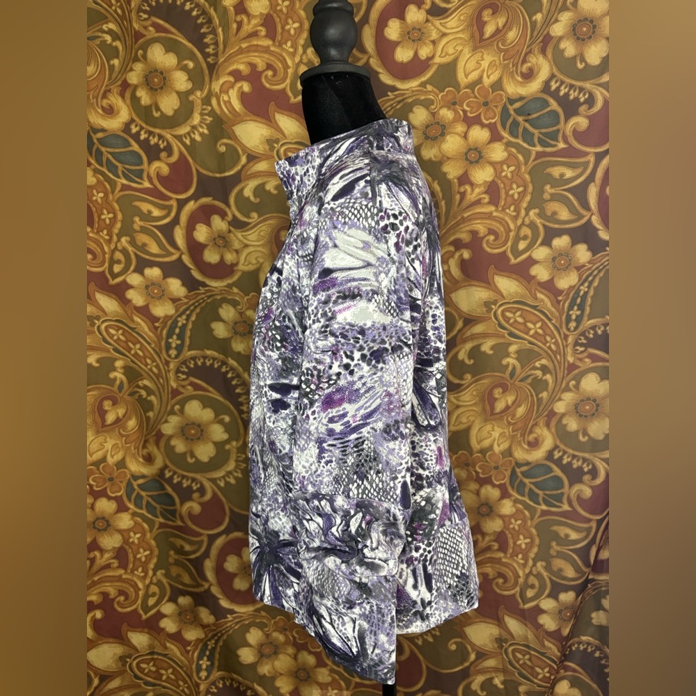 Women's Purple Patterned Ski Jacket - image 2